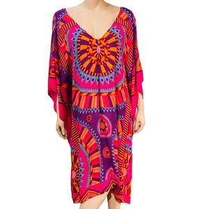 Theodora & Callum Kaftan Cover up One Size Boho Print New with Tag Fits Large